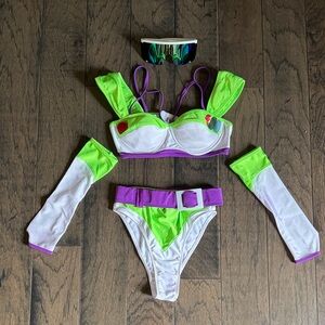 Forplay Buzz Lightyear Neon Green and Purple Costume Set